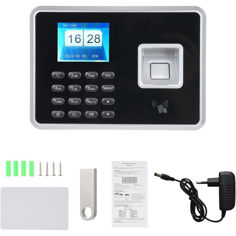 Biometric Time Clock Attendance Machine for Employees Support Fingerprint/Password/ID Card Recognition USB Port Data